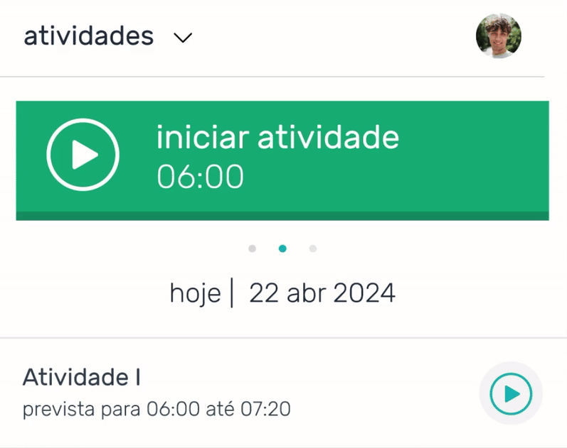 Gif showing activity logging in Pontotel Timesheet