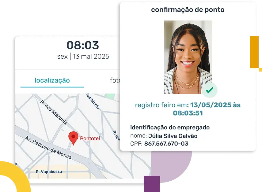 Pontotel geolocation punch receipt screen