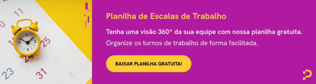 Planilha de escalas de trabalho gratuita com despertador amarelo sobre calendário